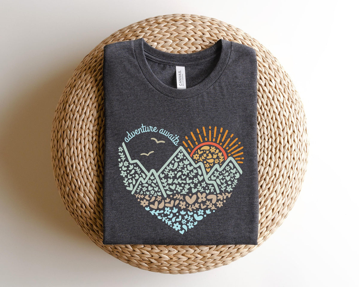 Adventure Awaits Shirt Camping Shirts Wanderlust Explore More Tee Nature Lover Shirt Travel Shirt Road Trip Shirt Hiking Tshirt Graphic Tee – Everyday Comfort · Great Gift For Fans