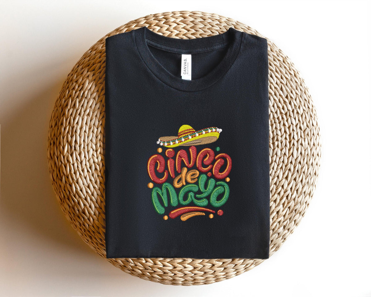 Happy Cinco De Mayo Embroidery ShirtDown To Fiesta Embroidery ShirtCinco De Mayo Fiesta Embroidery ShirtMexico Embroidery Shirt Graphic Tee – Feel-Good Design · High-Quality Print