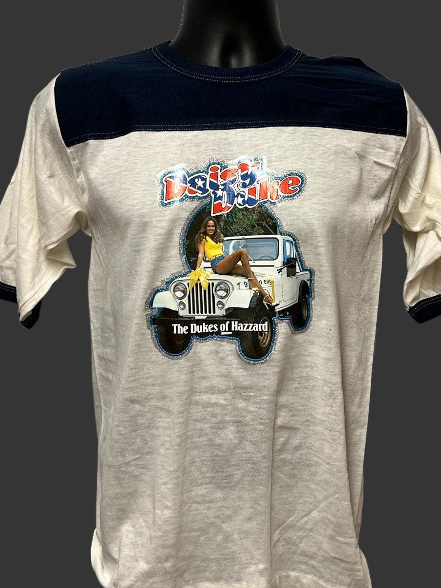Vintage 1979 unworn Dukes of Hazard Daisy Duke decal two tone t shirt E292 Graphic Tee – Soft Feel · Top Pick For Any Outfit