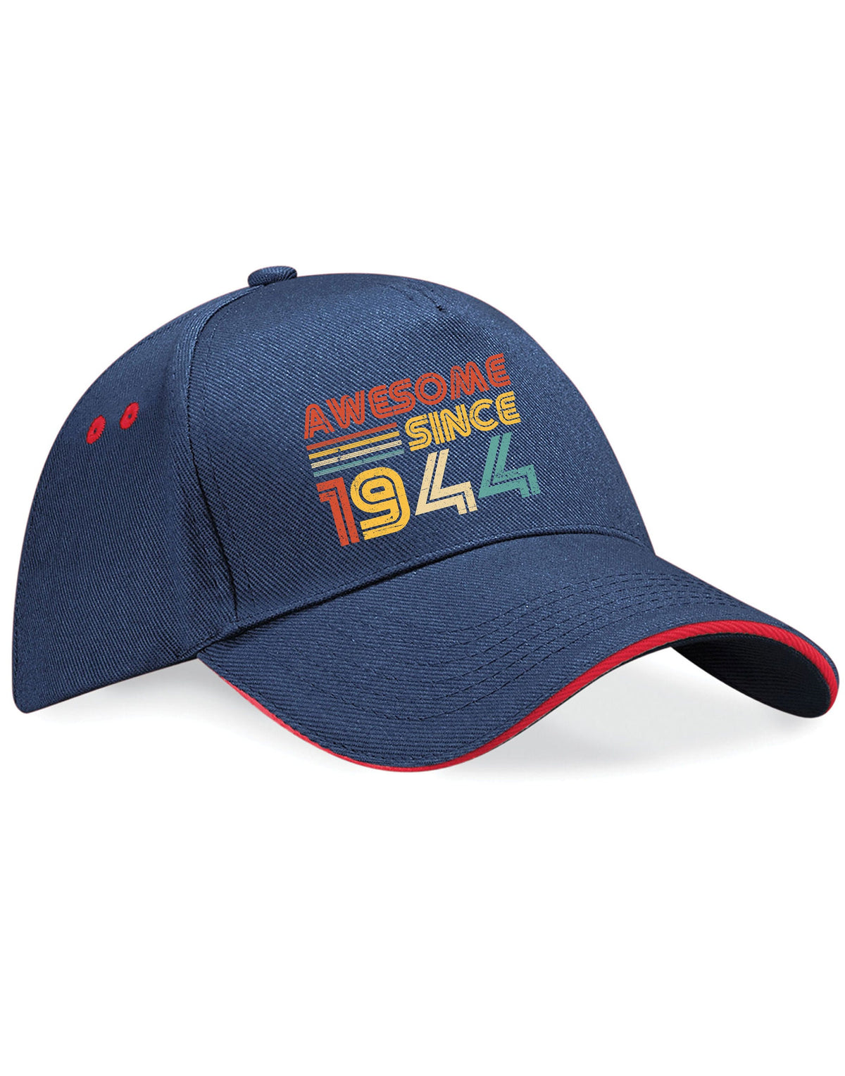 80th Birthday Hat 80 Years Old Born In 1944 5 Panel Cotton Cap Sandwich Peak Awesome Since 1944 2 Graphic Tee – Bold Style · Great Gift For Fans