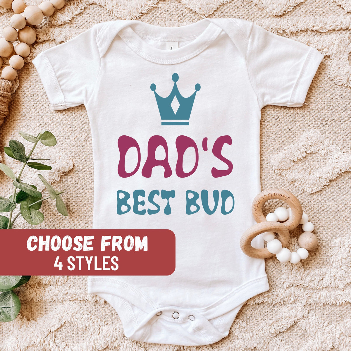 Father39s Day Kids Shirt Toddler Tshirt Cute New Dad Gift Dad Baby Announcement Funny Baby Bodysuit Dad39s Best Bud Baby Bodysuit Graphic Tee – Everyday Comfort · High-Quality Print