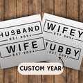 Husband and Wife DTF Prints Ready to Press Wedding Transfer for New Bride and New Groom Direct to Film Prints Hubby DTF Wifey DTF Transfers Graphic Tee – Premium Graphic · Trending Graphic Apparel