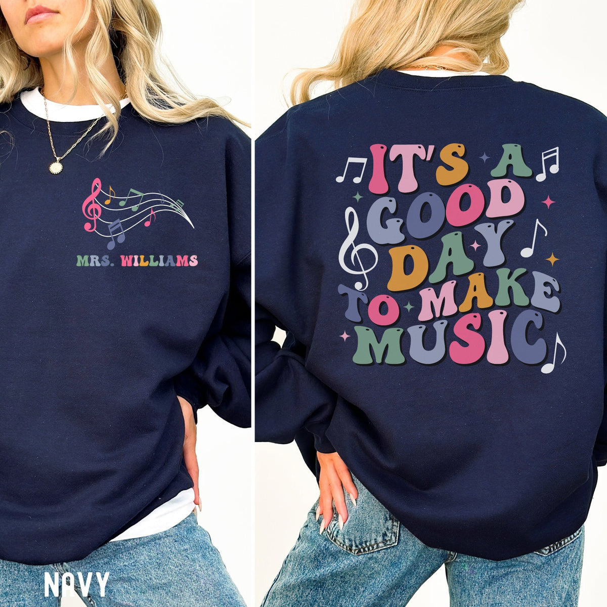 Custom Music Teacher Shirt It39s A Good Day To Make Music Sweatshirt Personalized Music Teacher Gift Teacher Appreciation Music Sweater Sweatshirt – Premium Graphic · Top Pick For Any Outfit