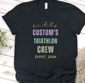 Custom Triathlon Support Crew Shirt Swim Bike Run Race T shirt Triathlon Race Gift Tee for Triathlete Athlete Team Family Matching Tee Graphic Tee – Fan Favorite · Trending Graphic Apparel