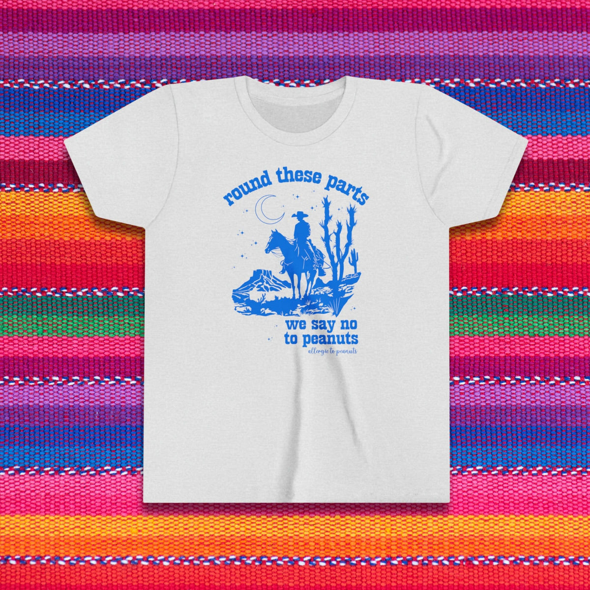 Funny Peanut Allergy Kids Tee with Groovy Western Cowboy We Say No to Peanuts Gift for Child with Peanut Allergy Allergy Awareness Shirt Graphic Tee – Cozy Vibes · Must-Have Style