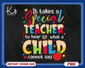 It Takes A Special Teacher To Hear What A Child Cant Say Png Autism Awareness Png SPED Teacher Shirt Png Special Education Teacher Png Graphic Tee – Bold Style · Perfect For Daily Wear