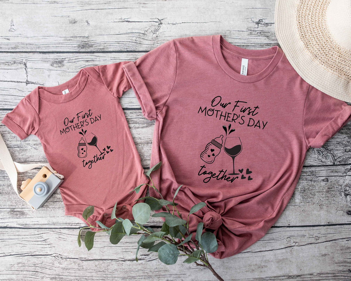 Our First Mother39s Day Shirts Matching Mama And Mini Shirt Cute Mother39s Day Shirt Elephant Mommy And Me Shirt 1st Mothers Day Outfit Graphic Tee – Cozy Vibes · Top Pick For Any Outfit