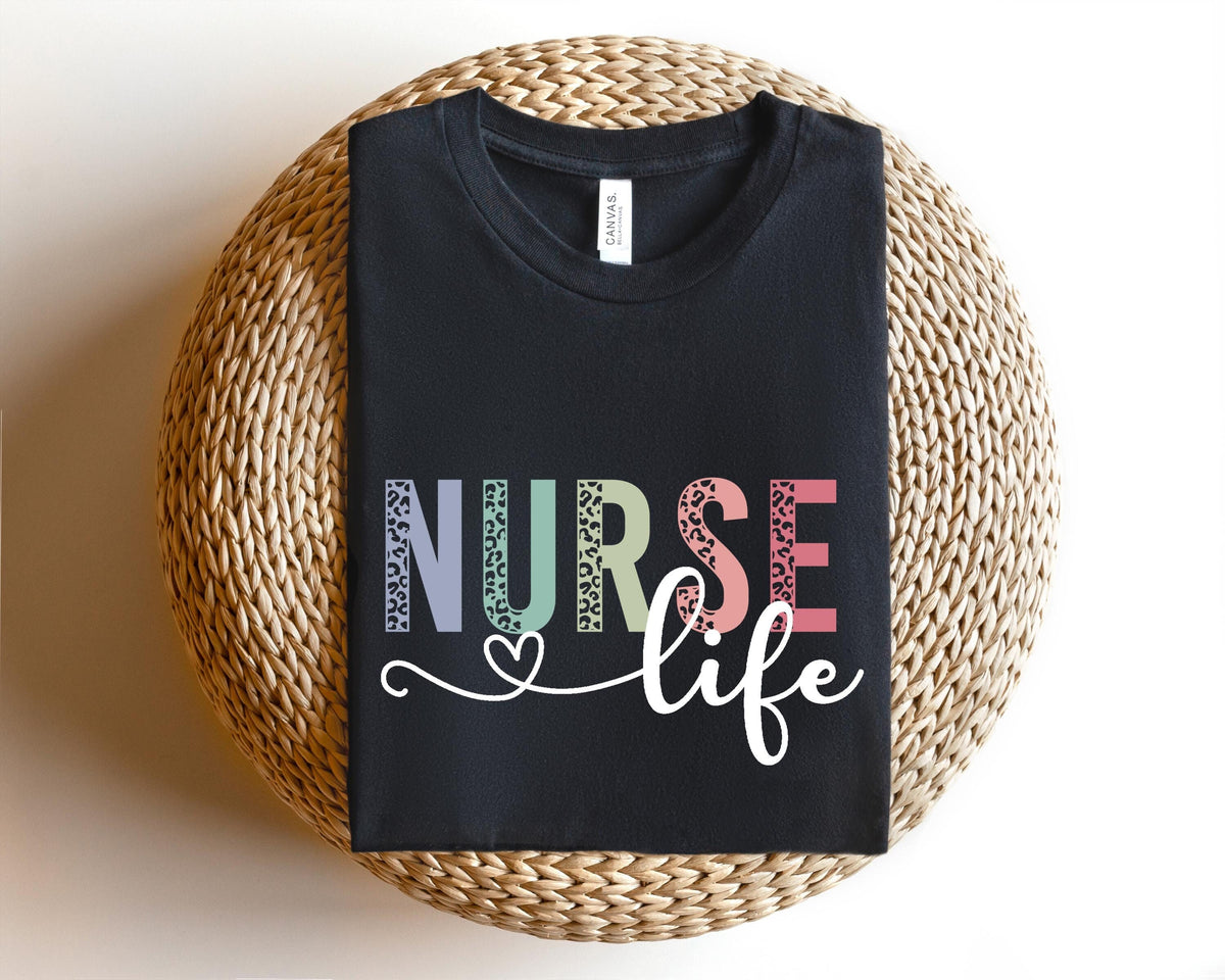 Leopard Nurse Life Shirt Nurse Tshirt Nurse Week Shirt Matching Nurse TShirt Shirt for Nurse Cute Nurse Shirt Gift For Nurse Graphic Tee – Everyday Comfort · Great Gift For Fans