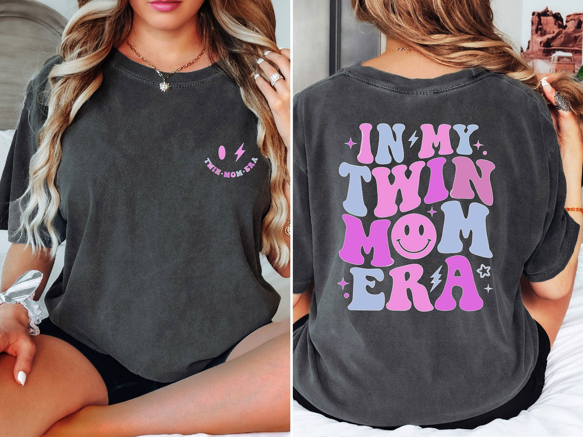 In My Twin Mom Era T Shirt Mom Of Twins Tee Mothers Day Tee Baby Announcement Shirt In My Mama Era Shirt Graphic Tee – Feel-Good Design · Perfect For Daily Wear