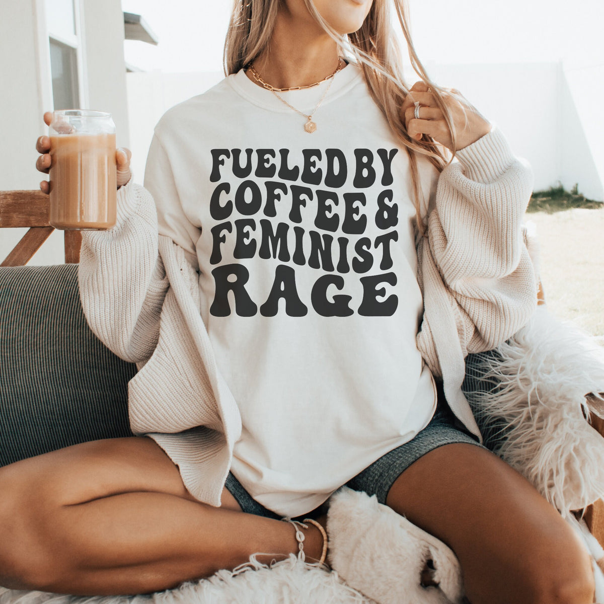 Powered By Iced Coffee and Feminist Rage Shirt The Future is Female Female Empowerment Shirt Woman Up Shirt Girl Power Shirt Grl Pwr Graphic Tee – Feel-Good Design · Perfect For Daily Wear
