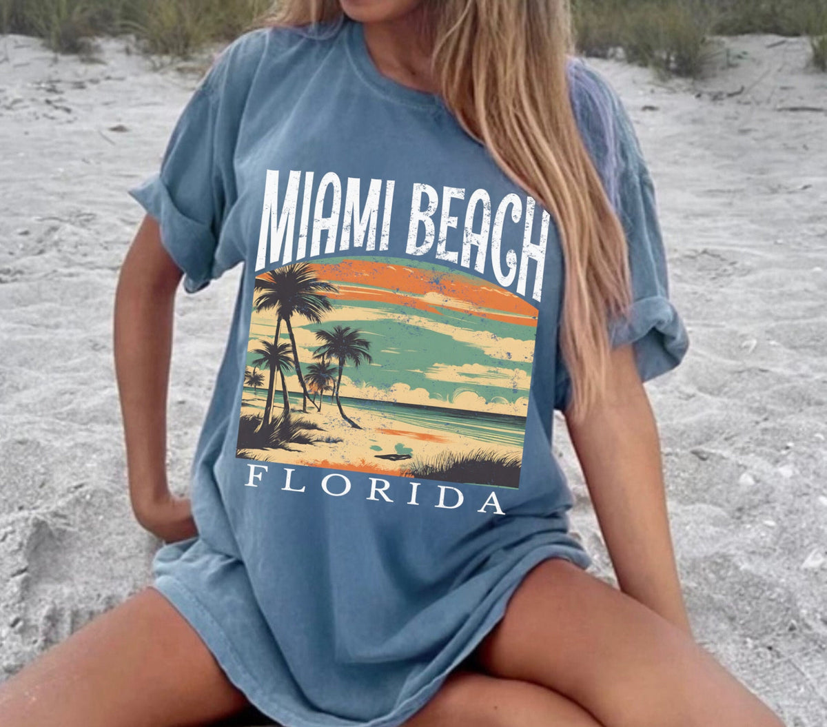 Miami Beach Retro Tee Shirt Florida Tshirt Gift Graphic Tee – Aesthetic Look · Must-Have Style