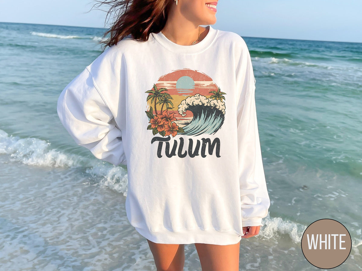 Tulum Sweatshirt Retro Tulum Crewneck Beach Sweatshirt Vintage Tulum Sweatshirt Sunset Sweatshirt Summer Sweatshirt Tulum Surf Sweater Sweatshirt – Everyday Comfort · Great Gift For Fans