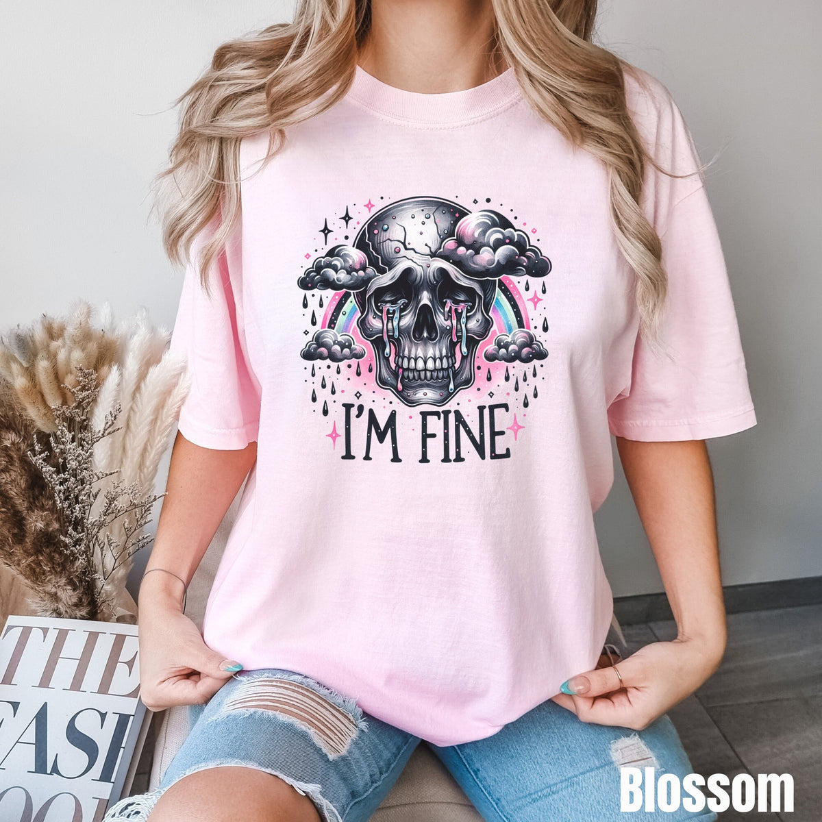 I39m Fine Shirt Introverted Shirt Sarcastic Shirt Sarcasm Shirt Funny Skeleton Shirt Motivational Shirt Positivity Gift Graphic Tee – Aesthetic Look · Top Pick For Any Outfit