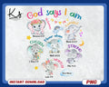 Elephant Png God Says I Am Png Bible Verse Png Scripture Png Bible Verse Elephant Png Boy Shirt Png Girl Shirt Png Kids Shirt Png Graphic Tee – Aesthetic Look · High-Quality Print