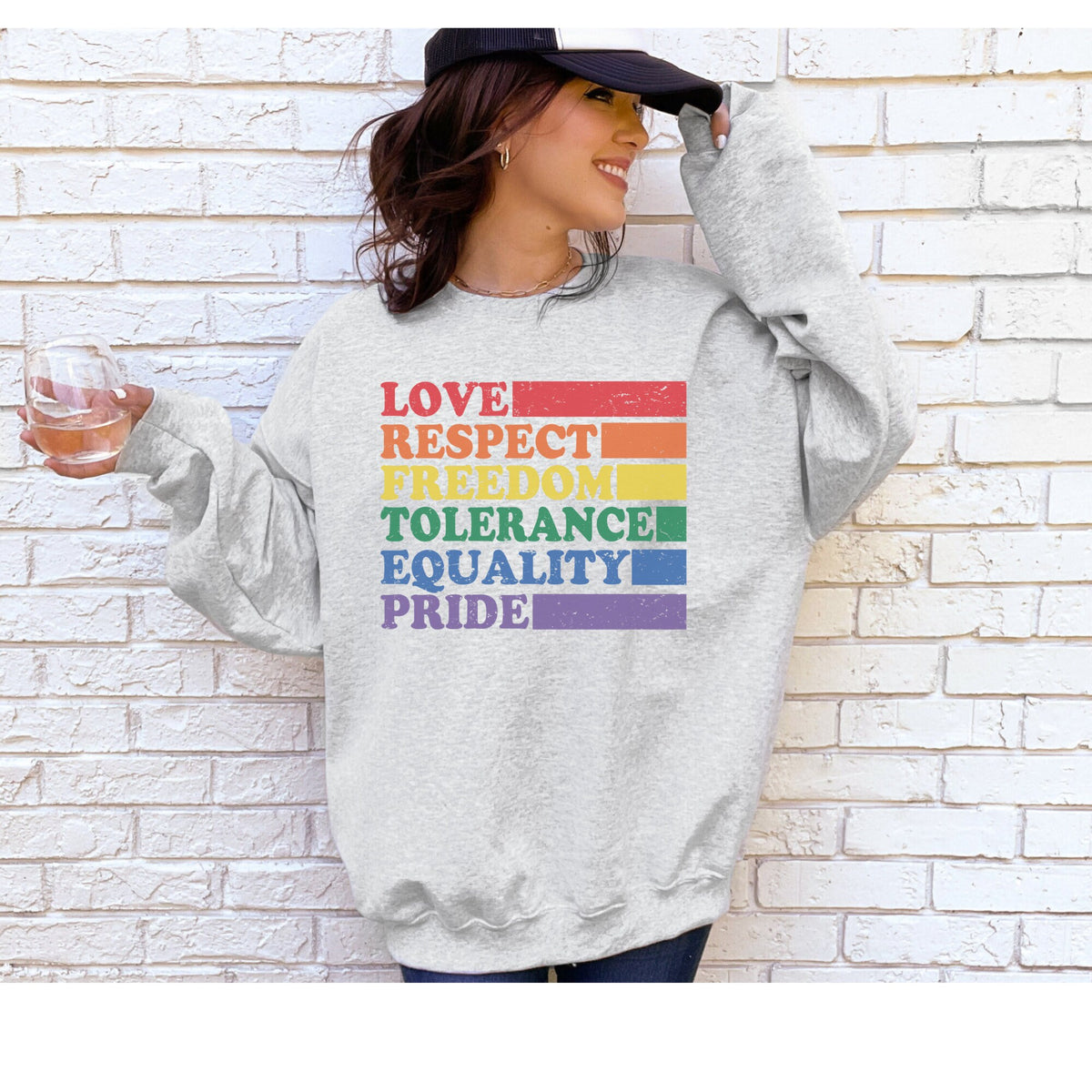 Love Respect Freedom Tolerance Equality Pride Gay Pride Shirt LGBT Lesbian Shirt Queer Girls Sweatshirt Pride Shirt Women Sweatshirt – Cozy Vibes · Top Pick For Any Outfit