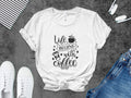 Inspirational Coffee Quote T Shirt Life Begins With Coffee Motivational Tee Casual Coffee Lover Gift Stylish Coffee Shirt Design Graphic Tee – Cozy Vibes · Must-Have Style