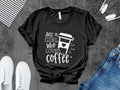 Women39s Coffee Lover T Shirt Just a Girl Who Loves Coffee Tee Graphic Shirt for Her Casual Printed Top Gift for Coffee Fans Graphic Tee – Cozy Vibes · Great Gift For Fans