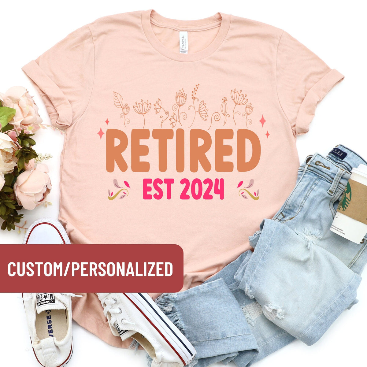 Funny Retired Shirt Retirement Tees Custom Retirement Gifts Retirement Party Funny Retirement Gift Wildflowers Retired EST 2024 TShirt Graphic Tee – Warm & Stylish · Must-Have Style