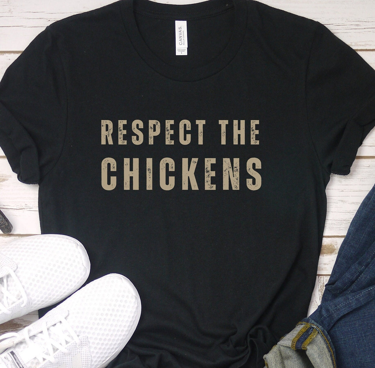 Respect The Chickens Funny Chicken Owner Gift Farmer Gift Shirt Cute Adult Unisex Text Chicken Mom Shirt Graphic Tee – Feel-Good Design · Must-Have Style