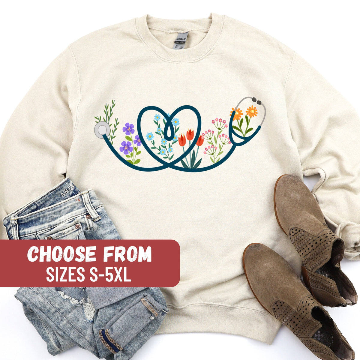 Doctor Sweatshirt Nurse Sweatshirt Women39s Nursing School Sweater Nurse Shirt Nurse Graduation Gift Floral Stethoscope Sweatshirt Sweatshirt – Easygoing Wear · Top Pick For Any Outfit