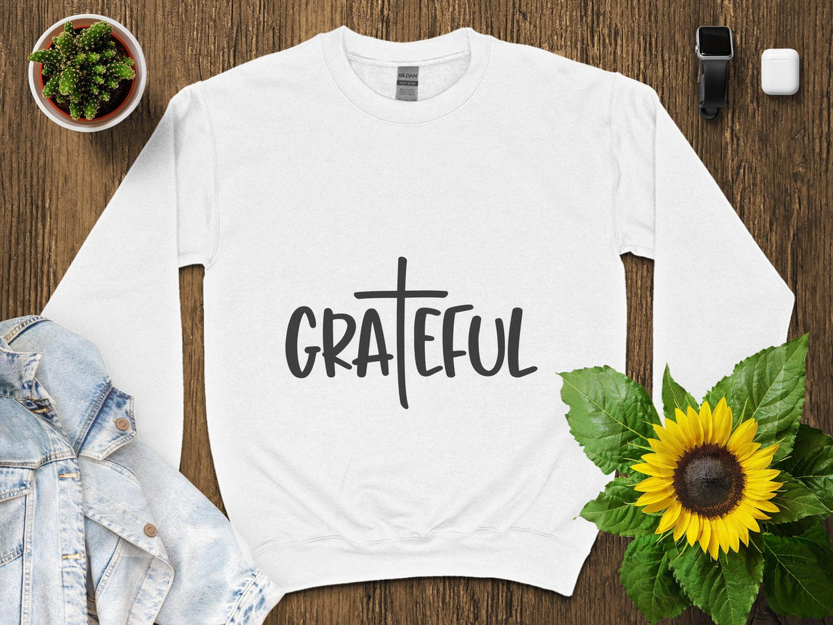 Grateful Script Font T Shirt Positive Message Unisex Tee Inspirational Casual Wear Soft Graphic Shirt for Everyday Comfort Graphic Tee – Soft Feel · Great Gift For Fans