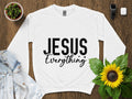 Unisex Jesus Everything T Shirt Christian Faith Graphic Tee Inspirational Religious Clothing Casual Apparel Gift for Believers Graphic Tee – Cozy Vibes · High-Quality Print