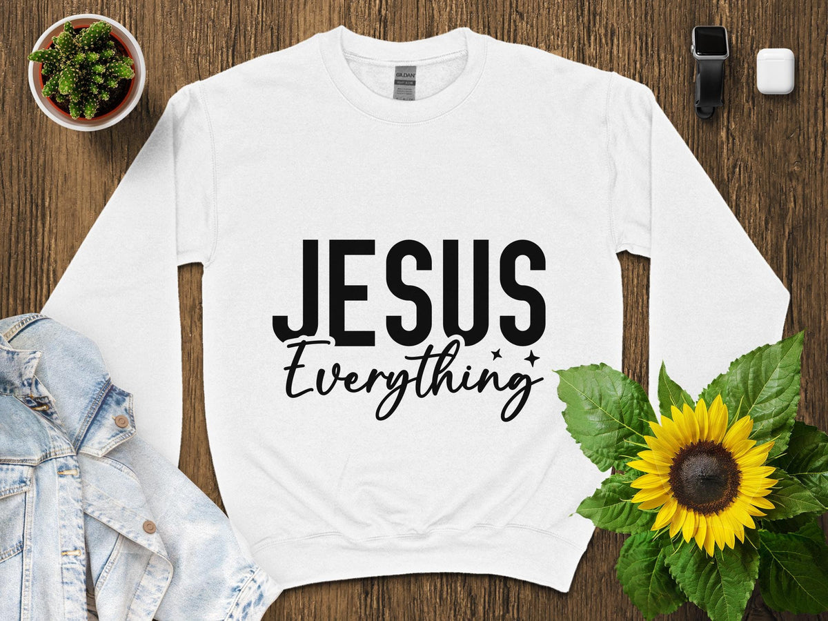Unisex Jesus Everything T Shirt Christian Faith Graphic Tee Inspirational Religious Clothing Casual Apparel Gift for Believers Graphic Tee – Cozy Vibes · High-Quality Print