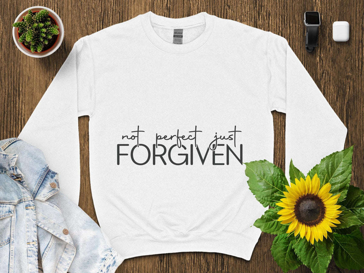 Inspirational Christian T Shirt Not Perfect Just Forgiven Quote Faith Based Apparel Unisex Tee Graphic Tee – Premium Graphic · Trending Graphic Apparel