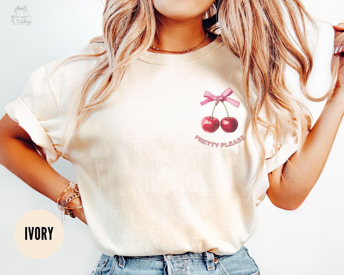 Coquette Cherry Shirt Y2k Retro Graphic Tee Soft Girl AestheticPreppy Stuff TeeFruit TShirtGift for GirlfriendPink Bow and Ribbon Tee Graphic Tee – Fan Favorite · Top Pick For Any Outfit