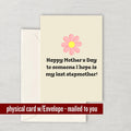 Funny Stepmom Greeting Card Mother39s Day Card For Stepmom Stepmother Card Greeting Card Someone I Hope Is My Last Stepmother Graphic Tee – Easygoing Wear · Top Pick For Any Outfit