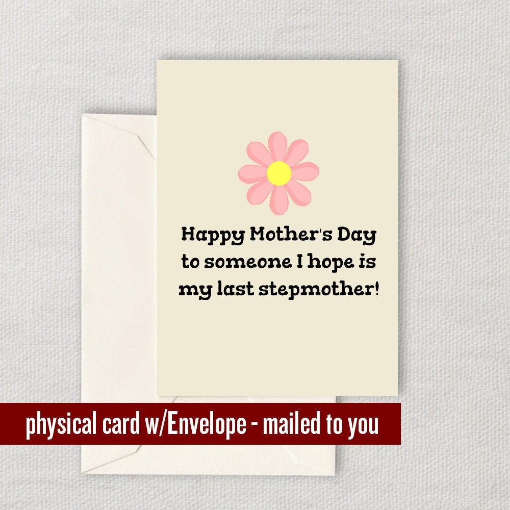 Funny Stepmom Greeting Card Mother39s Day Card For Stepmom Stepmother Card Greeting Card Someone I Hope Is My Last Stepmother Graphic Tee – Easygoing Wear · Top Pick For Any Outfit