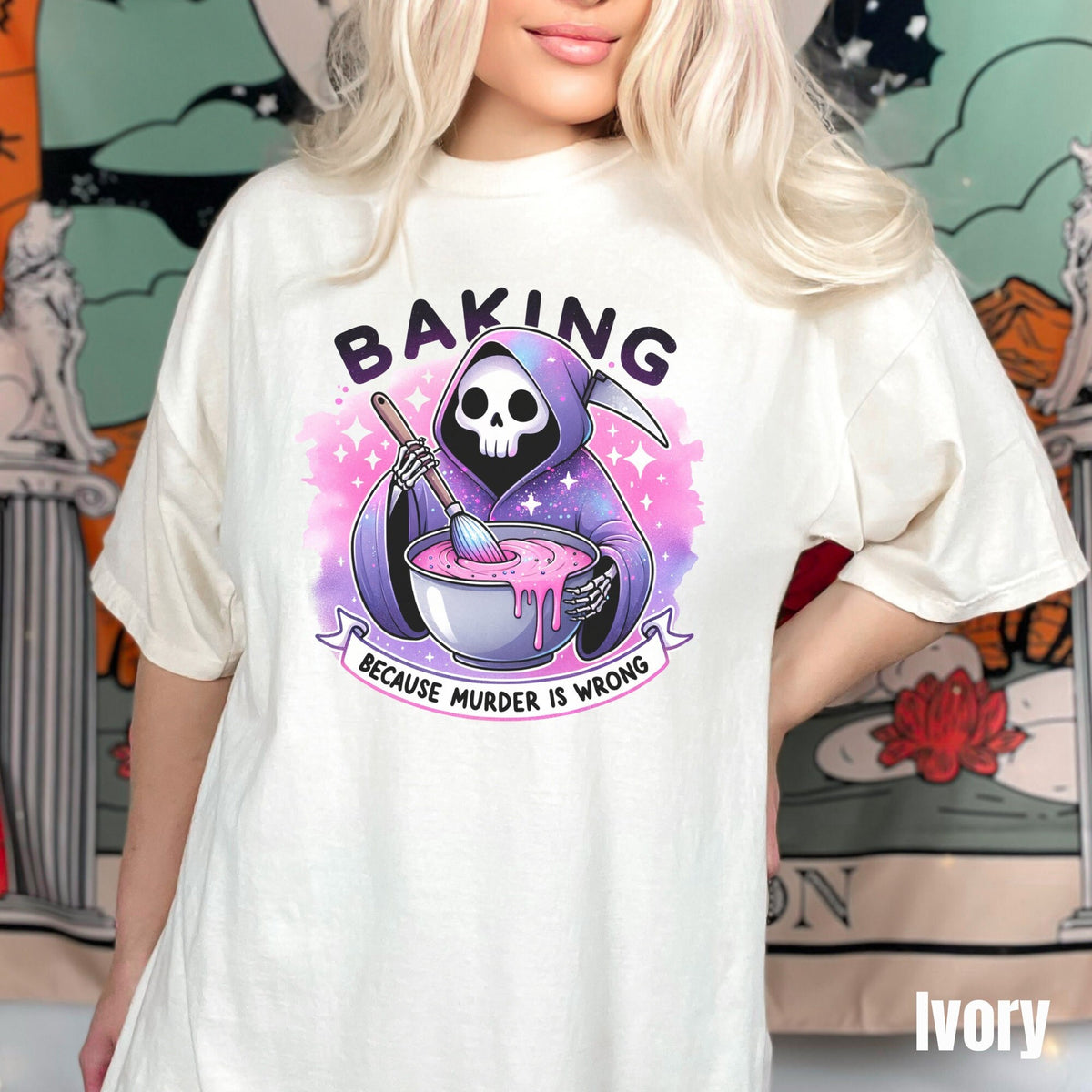 Baking Because Murder Is Wrong Shirt Sarcastic Shirt Gift For Baker Adult Humor Shirt Funny Baking Shirt Baker Shirt Graphic Tee – Easygoing Wear · Perfect For Daily Wear