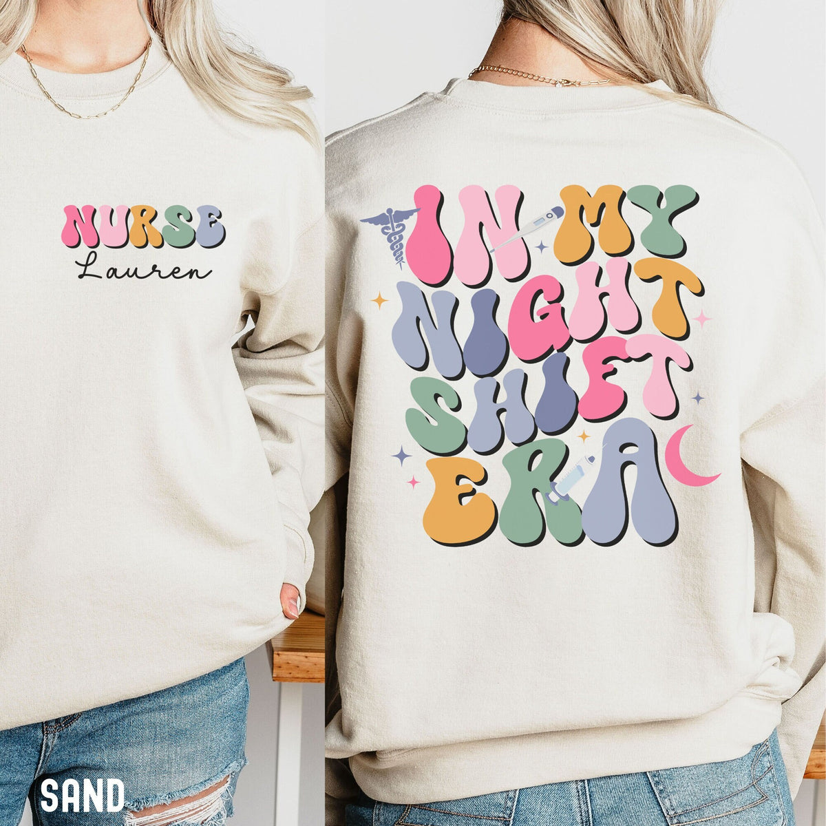 Custom Night Shift Nurse Sweatshirt In My Nurse Era Sweater Personalized Nurse Era Shirt New Nurse Gift Nurse Graduation Gift ER Nurse Sweatshirt – Fan Favorite · Must-Have Style