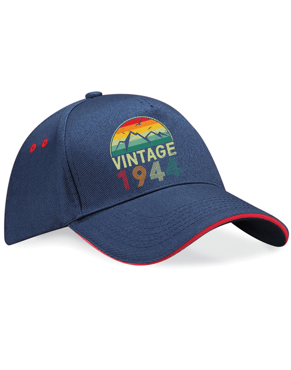80th Birthday Hat 80 Years Old Born In 1944 5 Panel Cotton Cap Sandwich Peak Vintage 1944 Graphic Tee – Easygoing Wear · High-Quality Print