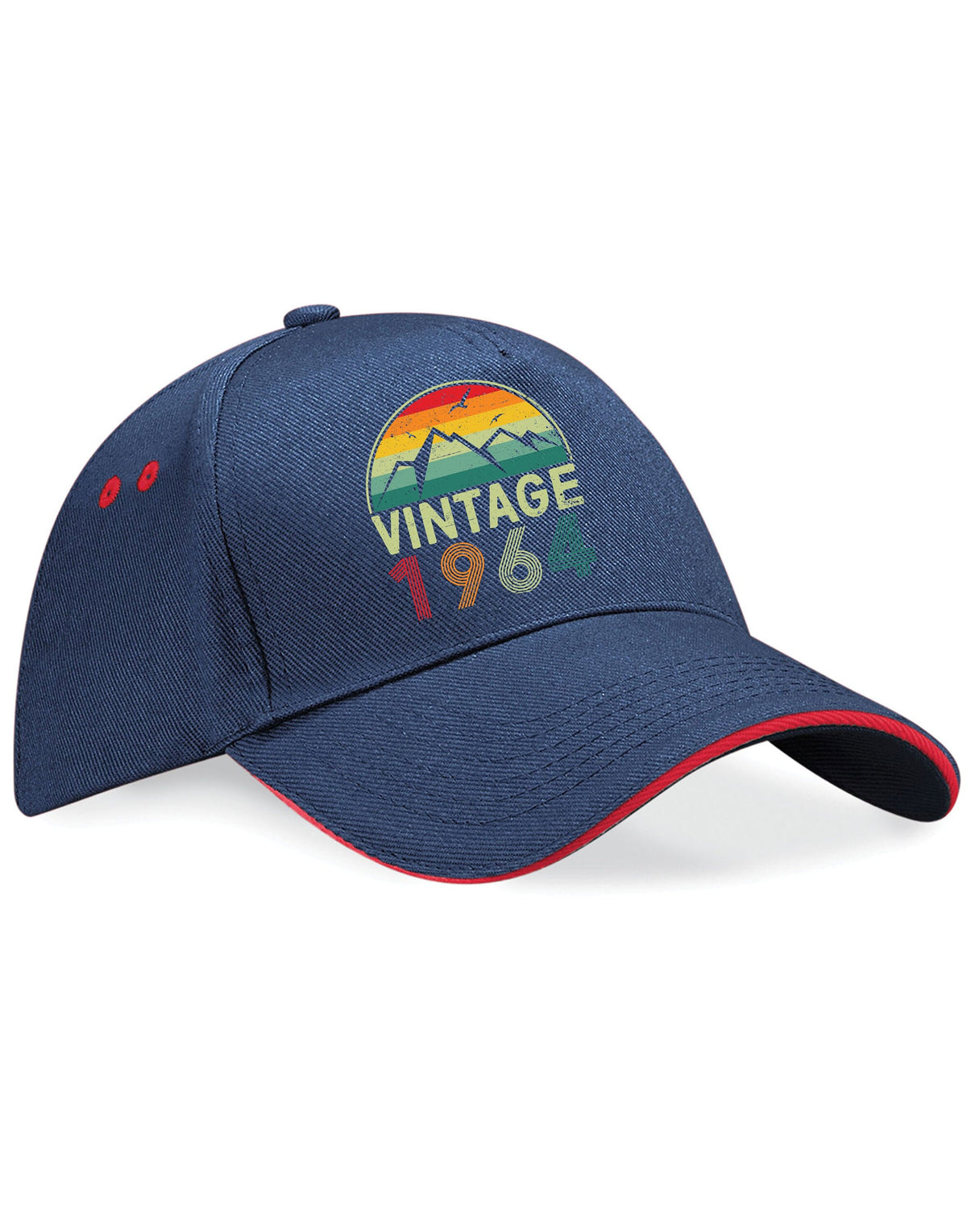 60th Birthday Hat 60 Years Old Born In 1964 Gifts 5 Panel Cotton Cap Sandwich Peak Vintage 1964 Graphic Tee – Soft Feel · Top Pick For Any Outfit