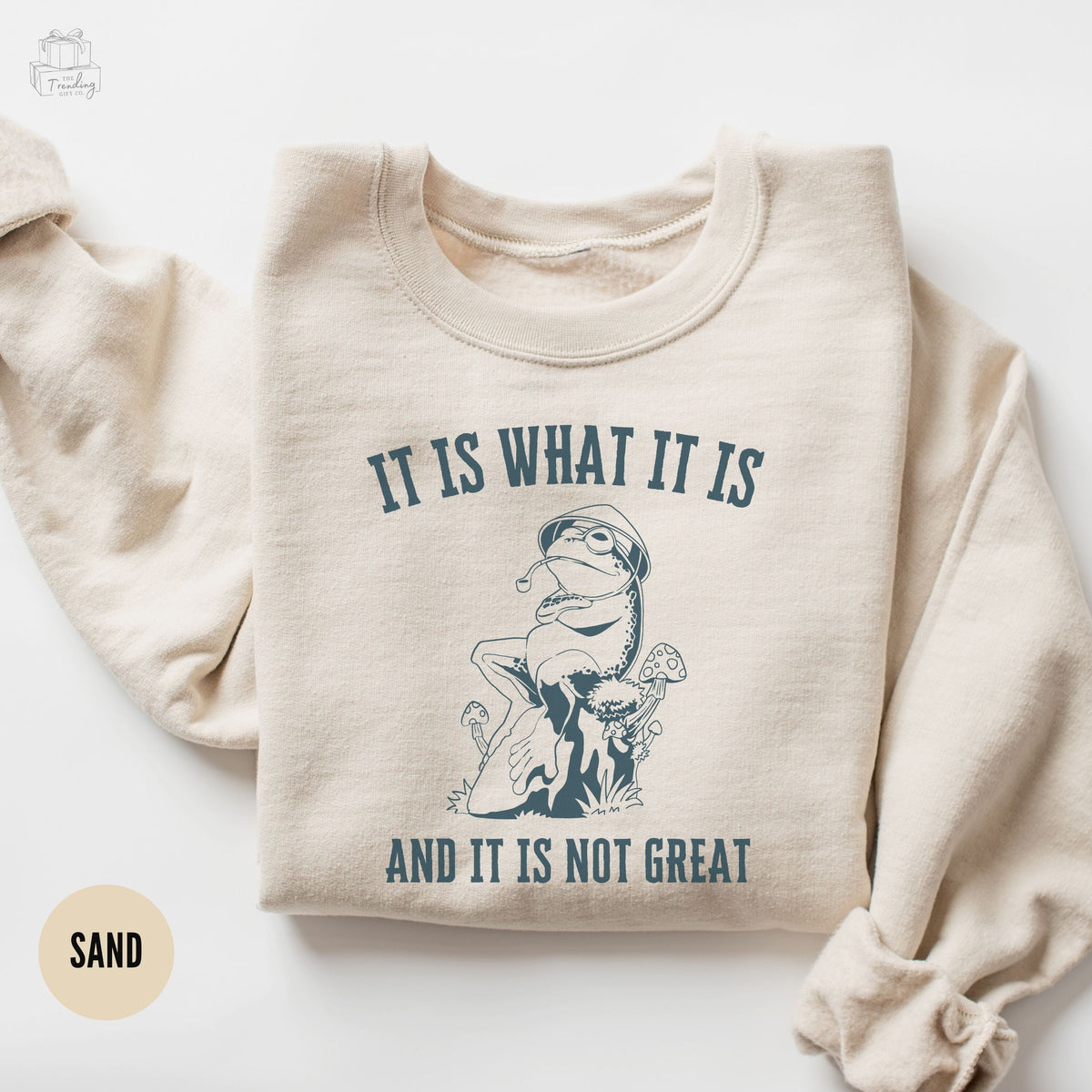 It Is What It Is Unhinged Frog Meme Sweatshirt Toad Sweater Funny Frog Meme Hoodie Frog Lovers Vintage Shirt Ironic Sarcastic Crewneck Hoodie – Fan Favorite · Must-Have Style