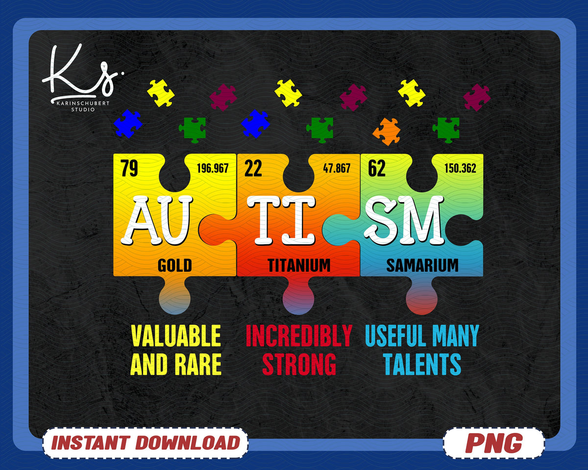 Autism Periodic Elements Png Autism Awareness Png Autism Acceptance Png Science Teacher Shirt Png Autism Ribbon Png Puzzle Piece Png Graphic Tee – Easygoing Wear · Top Pick For Any Outfit