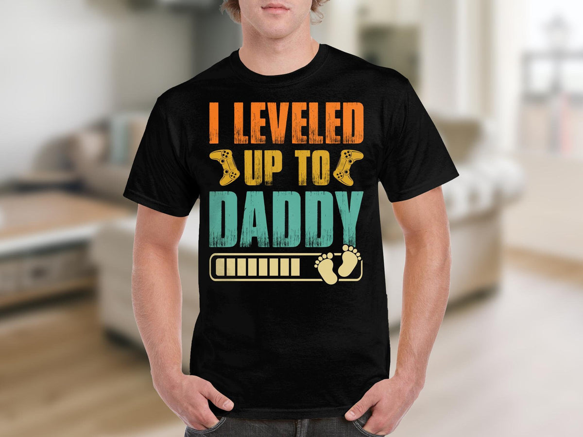 Leveled Up to Daddy TShirt New Dad Gift Video Game Inspired Father39s Tee Graphic Tee – Bold Style · Perfect For Daily Wear
