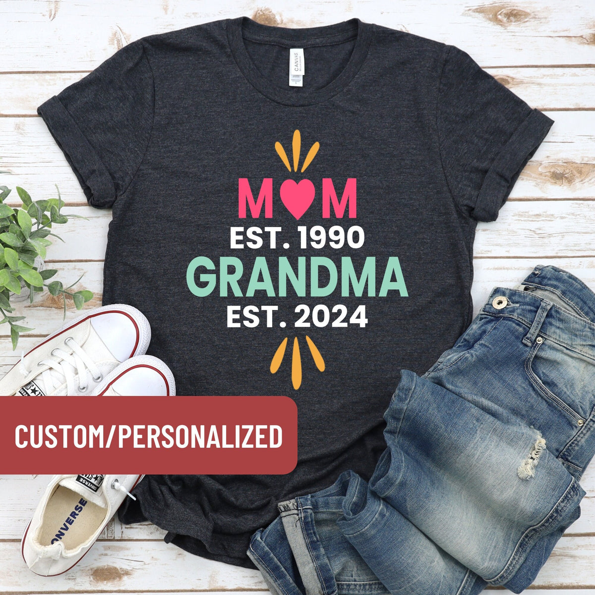 Personalized Mom Grandma Shirt Grandma Tee Mother39s Day Gift For Grandma Pregnancy Reveal Mothers Day Gift For Mom Mom Grandma TShirt Graphic Tee – Cozy Vibes · Trending Graphic Apparel