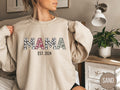 Custom Mama Est 2024 Sweatshirt Personalized sweatshirts for expecting mothers 2024 new mother gift idea pregnancy announcement sweatshirt Sweatshirt – Premium Graphic · Trending Graphic Apparel
