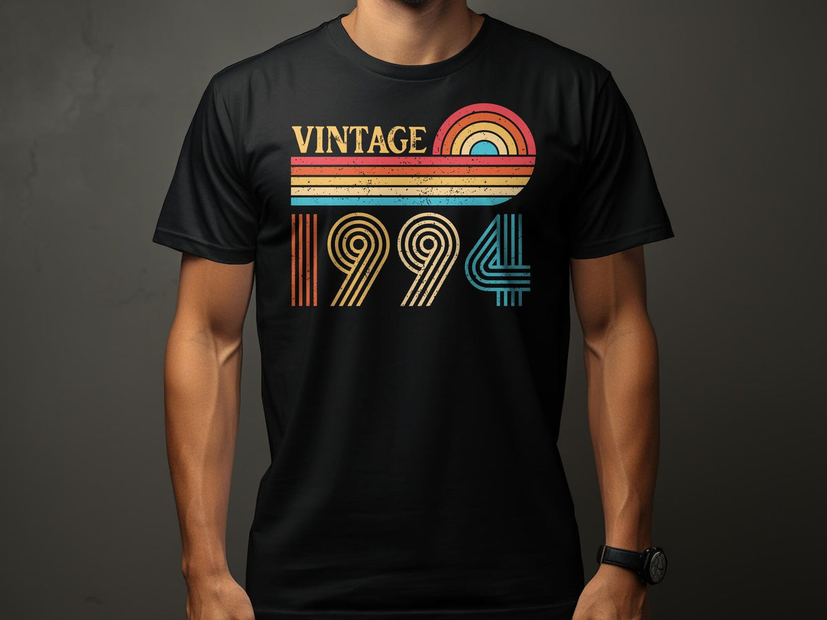 30th Birthday Gifts Vintage Rainbow and Stripes Retro Style TShirt Unisex Graphic Tee Summer Casual Wear Graphic Tee – Bold Style · High-Quality Print