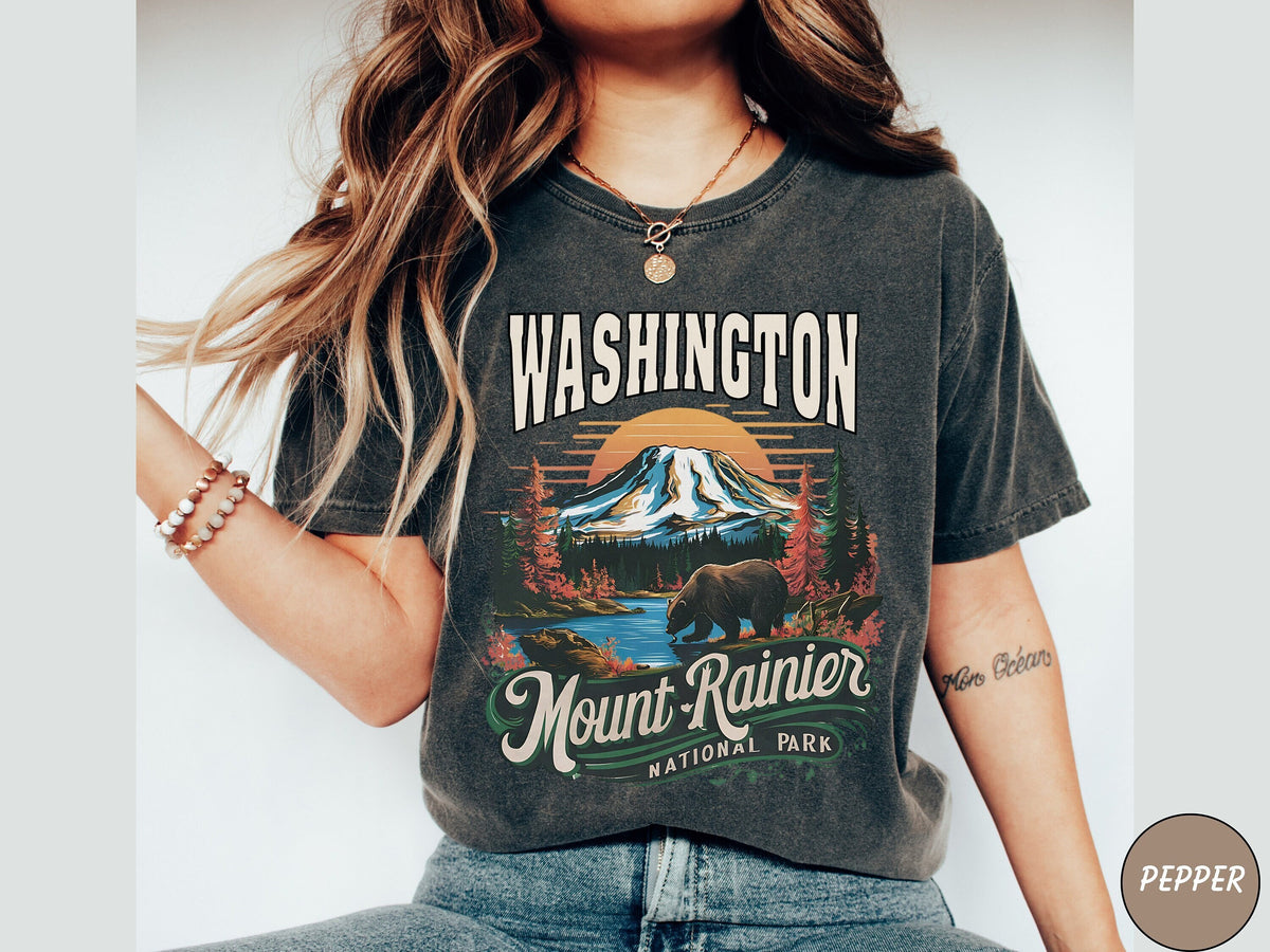 Mount Rainier National Park shirt Vintage Washington Tshirt Mount Rainier National Park gifts Mount Rainier Souvenir Hiking Camping gift Graphic Tee – Fan Favorite · Perfect For Daily Wear