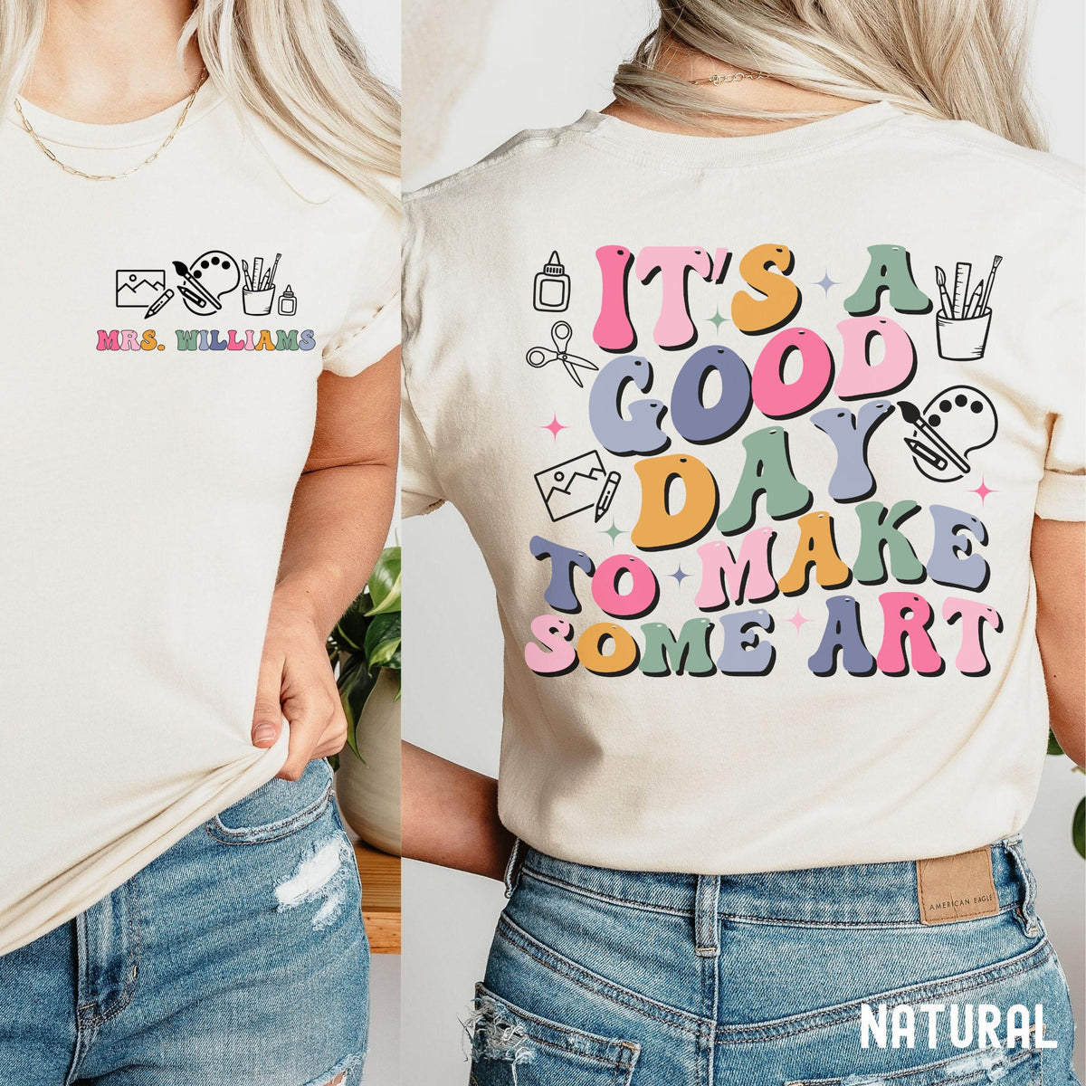 Custom Art Teacher Shirt It39s A Good Day To Make Some Art Shirt Personalized Art Teacher Gift Teacher Appreciation Gift Artist Shirt Graphic Tee – Fan Favorite · Must-Have Style