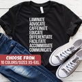 Gift For Sped Teacher Special Education Tee Laminate Advocate Caffeinate Educate Differentiate Facilitate Accommodate Communicate TShirt Graphic Tee – Bold Style · Great Gift For Fans