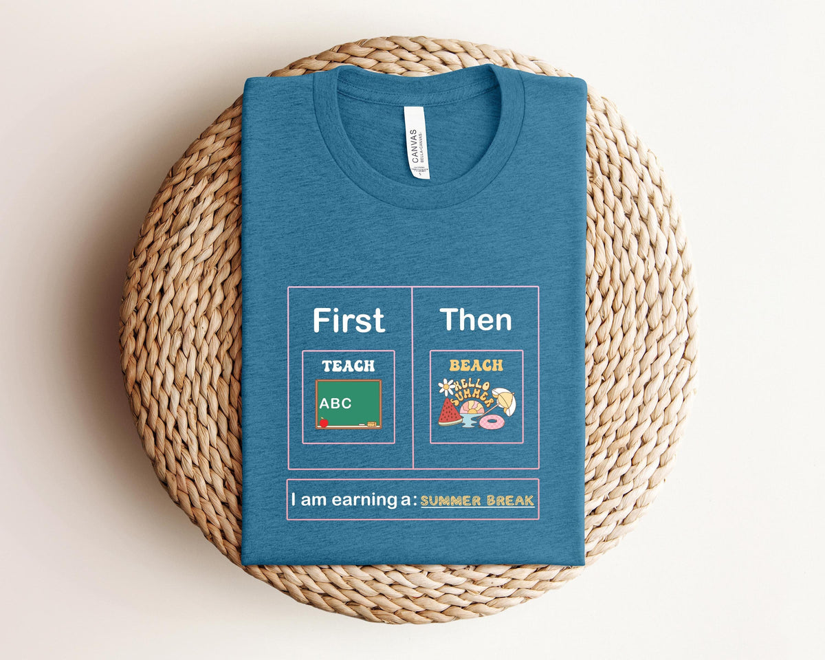 First Teach Then Beach Shirt First We Teach Then We Beach Shirt Funny Teacher Summer Vacation Shirt Teacher Summer Shirt Gifts Graphic Tee – Easygoing Wear · High-Quality Print