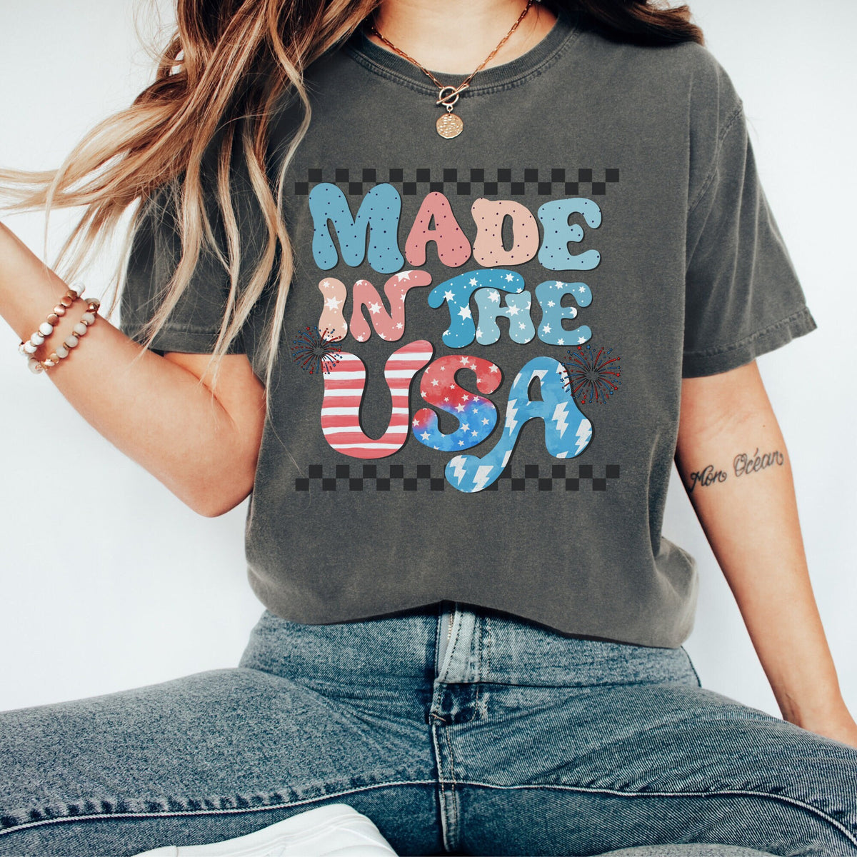 Made in the USA Shirt Retro July 4th Shirt July 4th Tee Independence Day Shirt Usa Patriotic Tee 4th of July Party TShirt Graphic Tee – Cozy Vibes · Great Gift For Fans