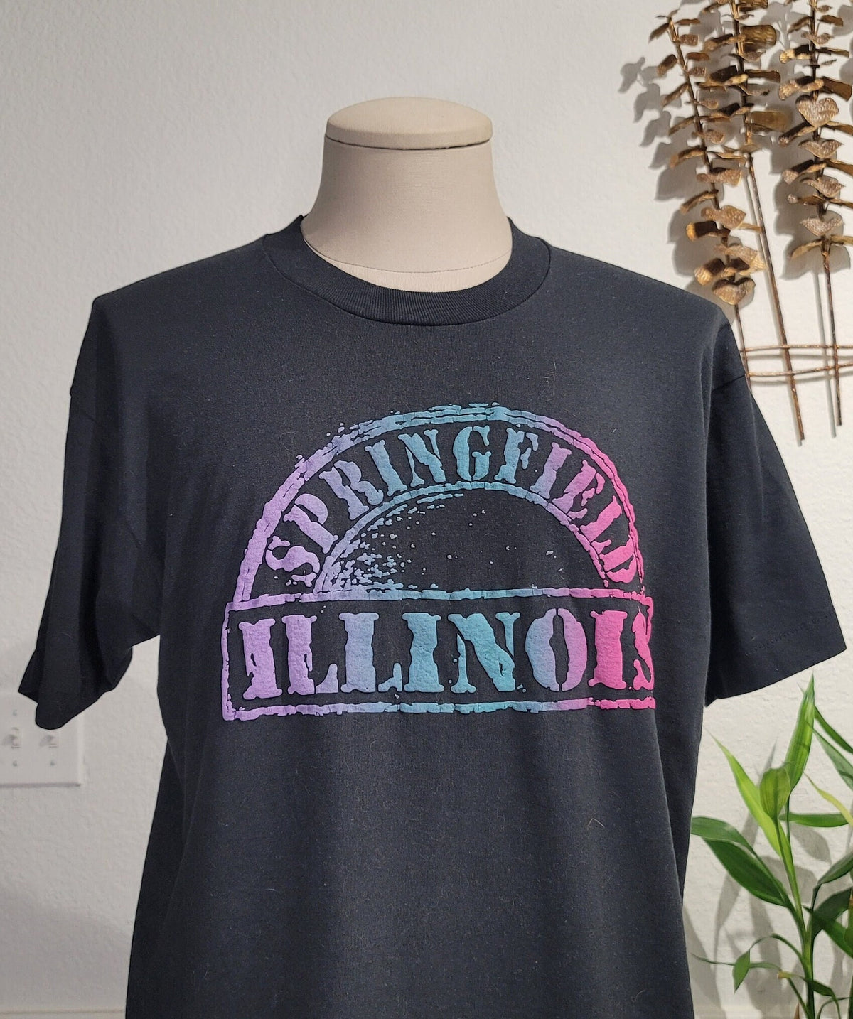 Vintage 80s Springfield Illinois black Tshirt size XL Graphic Tee – Easygoing Wear · Trending Graphic Apparel