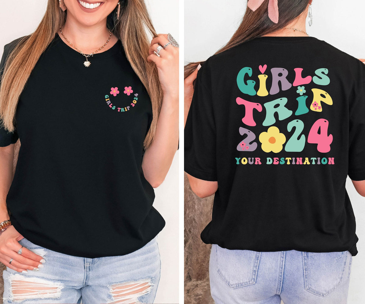 Girls Trip 2024 T Shirt Girls Vacation Shirt Custom Girls Trip Shirt Summer Vacation Shirt Matching Girls Vacation Tees Vacay Mode 2024 Graphic Tee – Warm & Stylish · Must-Have Style