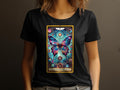 Cosmic Butterfly TShirt Mystical Space Tarot Card Design Womens Graphic Tee Astronomy Lover Gift Graphic Tee – Cozy Vibes · Trending Graphic Apparel