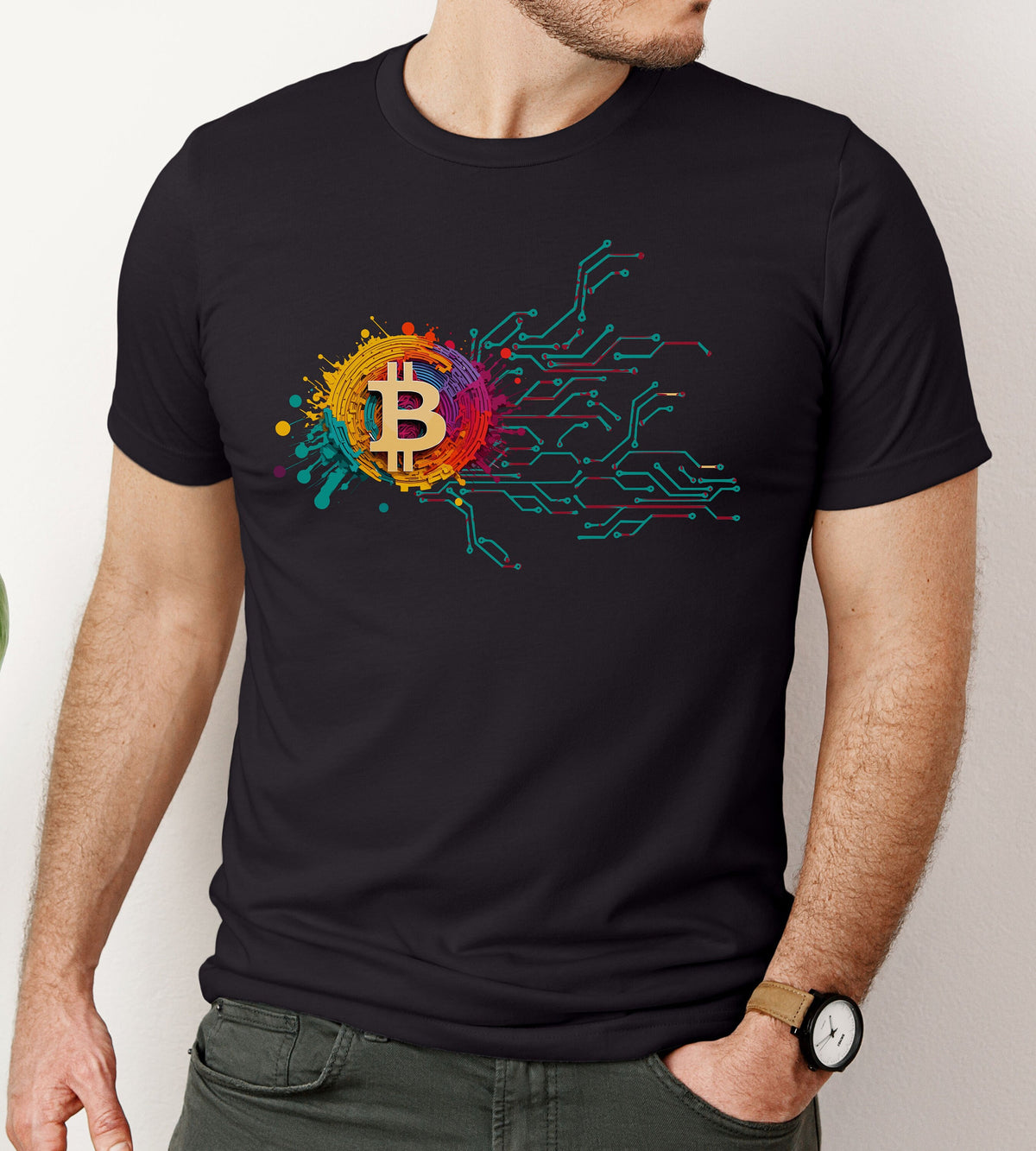 Bitcoin watercolor shirt Gift For Trader Crypto Trader Cryptocurrency Bitcoin Tee Investor Shirt day trader shirt Graphic Tee – Warm & Stylish · Must-Have Style